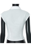Casual Solid Color Ruched V Neck Tops