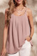 Casual Solid Color Pleated U Neck Tops