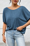 Casual Solid Color Backless O Neck T-Shirts