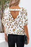 Casual Geometric Print Backless V Neck Tops