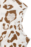Casual Geometric Print Backless V Neck Tops