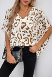 Casual Geometric Print Backless V Neck Tops