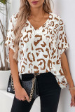 Casual Geometric Print Backless V Neck Tops