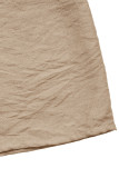 Elegant Solid Color Draw String Patchwork Loose High Waist Type A Solid Color Bottoms