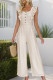 Casual Solid Color Buttons Flounce Square Neck Loose Jumpsuits