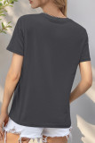 Daily Cartoon Print Letters O Neck T-Shirts