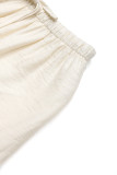 Elegant Solid Color Draw String Ruffle Loose High Waist Type A Solid Color Bottoms