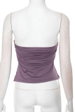 Sexy Solid Color Hollow Out Strapless Tops