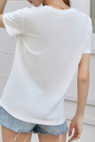 Daily Cartoon Print Letters O Neck T-Shirts