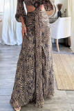Sexy Vacation Floral Print Backless V Neck Long Dresses
