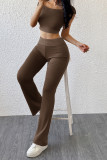 Casual Solid Color Off Shoulder Short Sleeve Two Pieces