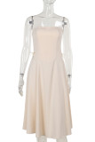 Sexy Solid Color Bow Decor Strapless Strapless Dresses