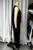Casual Solid Color Buttons O Neck Sleeveless Two Pieces