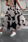 Casual Geometric Print Mesh Loose High Waist Type A Full Print Bottoms