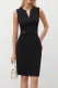 Elegant Solid Color Patchwork V Neck Wrapped Skirt Dresses
