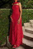 Sexy Solid Color Lace ribbon Strapless Strapless Dresses