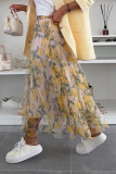 Casual Fruit Print Loose High Waist Type A Full Print Bottoms