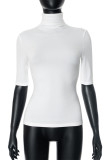 Daily Solid Color High Neck T-Shirts
