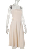 Sexy Solid Color Bow Decor Strapless Strapless Dresses