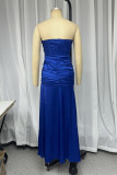 Sexy Solid Color Ruched Strapless Evening Dresses