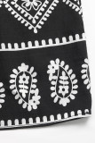 Casual Geometric Print Lace Up Patchwork Contrast Square Neck Sling Dresses