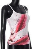 Sexy Gradient Print Contrast U Neck Tops