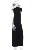 Sexy Solid Color Sequined Mesh Wrapped Skirt Dresses