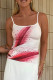 Sexy Gradient Print Contrast U Neck Tops