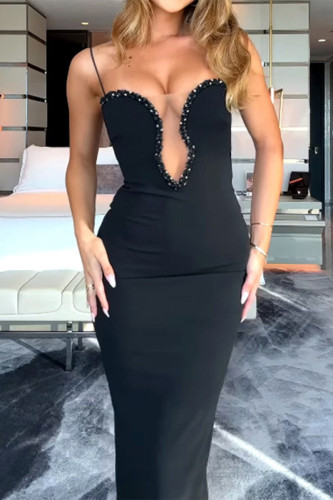 Sexy Solid Color Sequined Mesh Wrapped Skirt Dresses