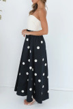 Sexy Polka Dot Patchwork Contrast Strapless Printed Dresses