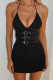 Sexy Solid Color Lace Up Adjustable Halter Sleeveless Dresses