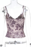 Sexy Leopard Lace Patchwork V Neck Tops