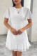 Elegant Solid Color Flounce O Neck A Line Short Sleeve Dress