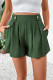 Casual Solid Color Pocket Lace Up Ruched Loose High Waist Type A Solid Color Bottoms