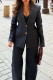 Casual Solid Color Distressed Buttons Turn-back Collar Long Sleeve Three Pieces
