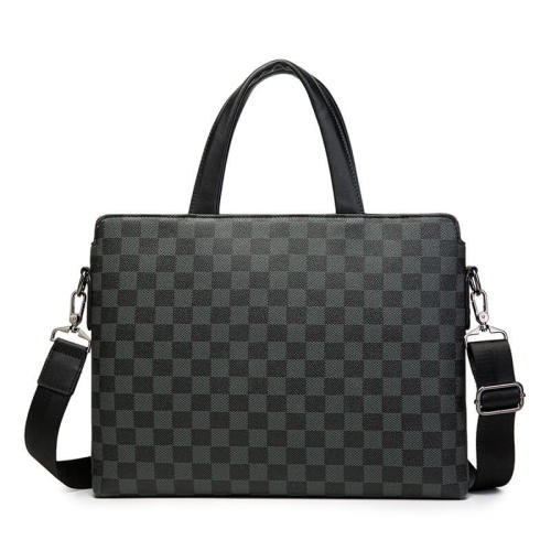 Men Messenger Laptop Shoulder Bag Leather Black Cloth Crossbody Sling Handbags Business Houlder Bag