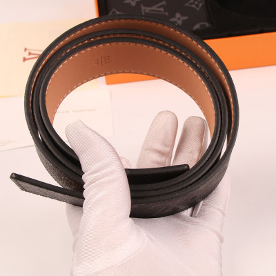 Women Men Belt 3.8cm Cowhide Leather Buckle Belt Unisex with Wallets