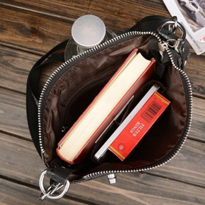 Men Outdoor Messenger Shoulder Bag Square Box Flap Laptop Leather Handbags Business