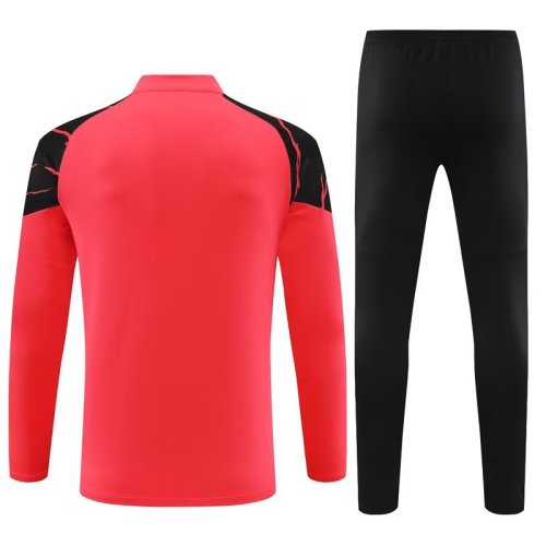 Men Long Sleeve Half Zip Football Jersey Uniform Soccer Training Set Suit Club Team Women Tracksuit