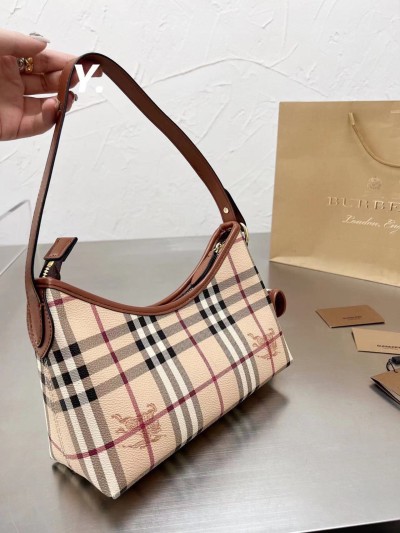 Women Check Leather Shoulder Bag Hobo Mini Shopping Tote Small Handles Handbags