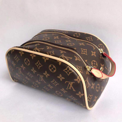 Women Beauty Case Toiletries Bag Makeup Box Shoulder Handbag With Ribbon