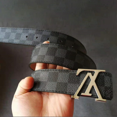 Women Men Belt 3.7cm Cowhide Leather Buckle Belt Unisex