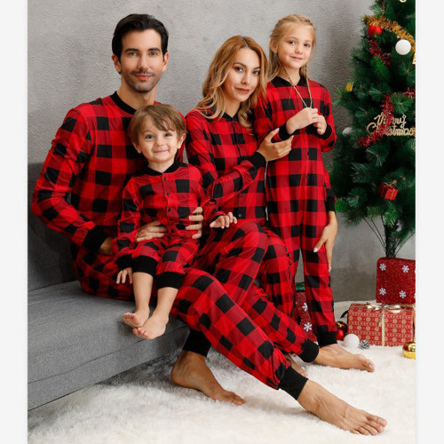 Christmas Family Matching Pajamas Cotton Sleepwear Nightwear Outfit for Dad Mom Kids Xmas
