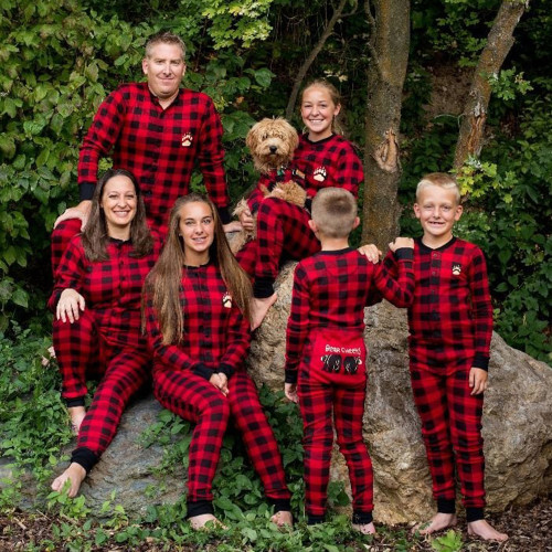 Christmas Family Matching Pajamas Cotton Sleepwear Nightwear Outfit for Dad Mom Kids Xmas
